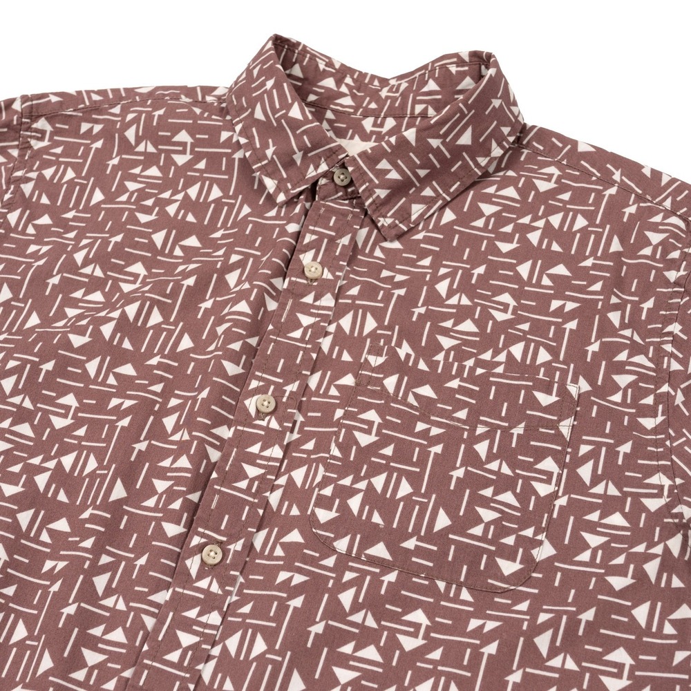 Katin Mens Button Up Abstract Geometric Print Short Sleeve Large Casual Beach